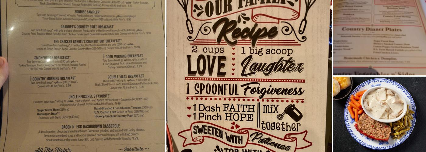 Cracker Barrel Old Country Store Menu