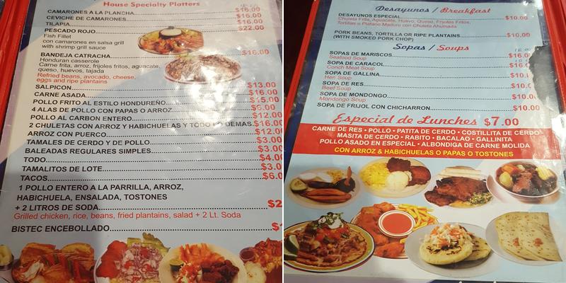 Ruinas de Copán & Bar Menu