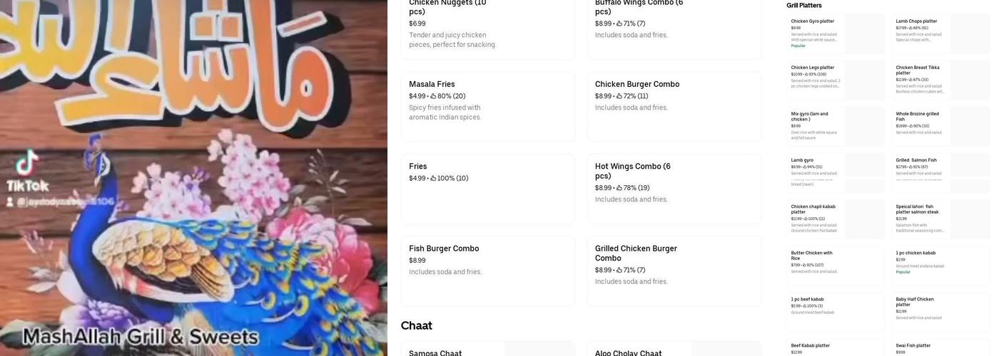 Mashallah Menu