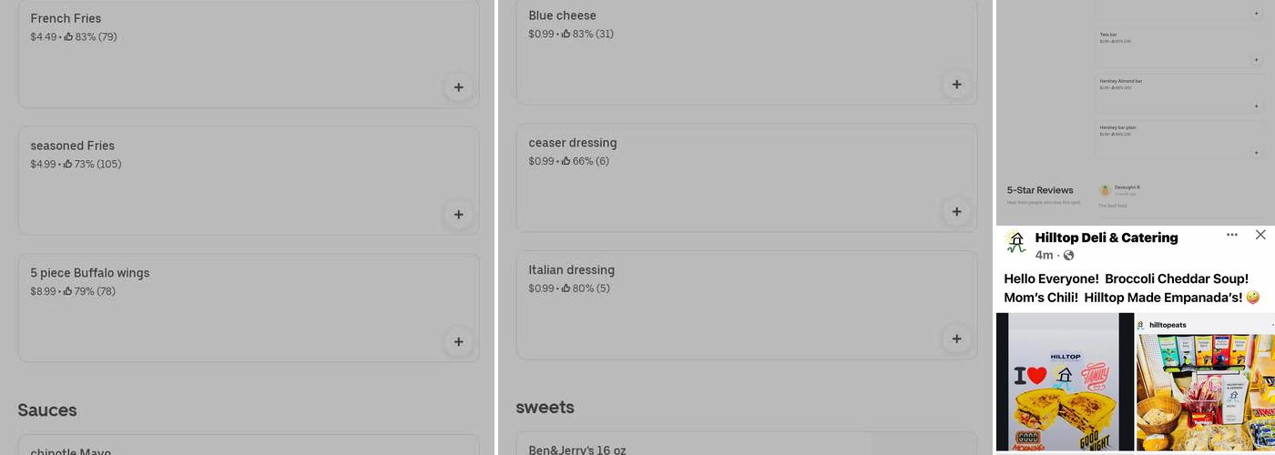 Hill Top Deli and Grill Menu