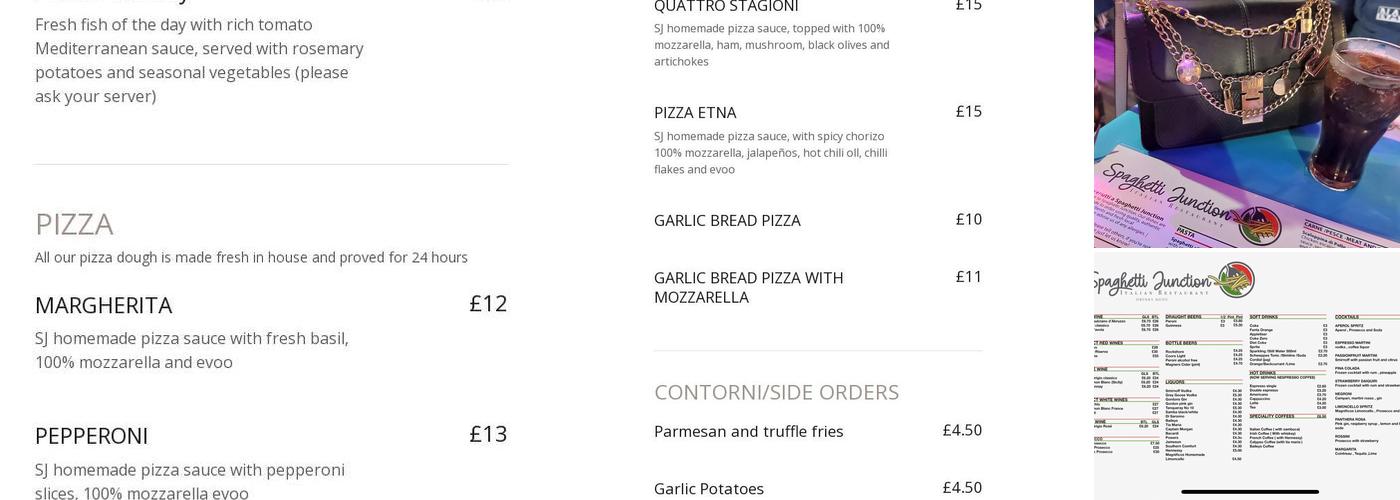 Spaghetti Junction Menu