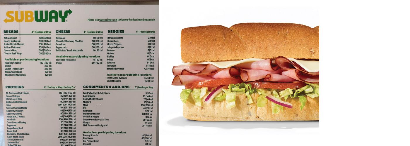 Subway Menu
