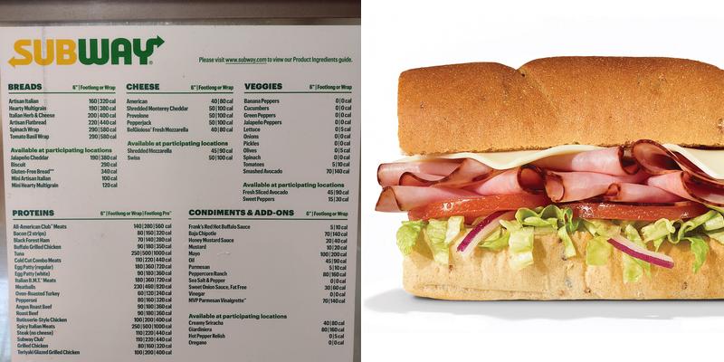 Subway Menu