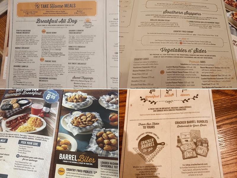 Cracker Barrel Old Country Store Menu