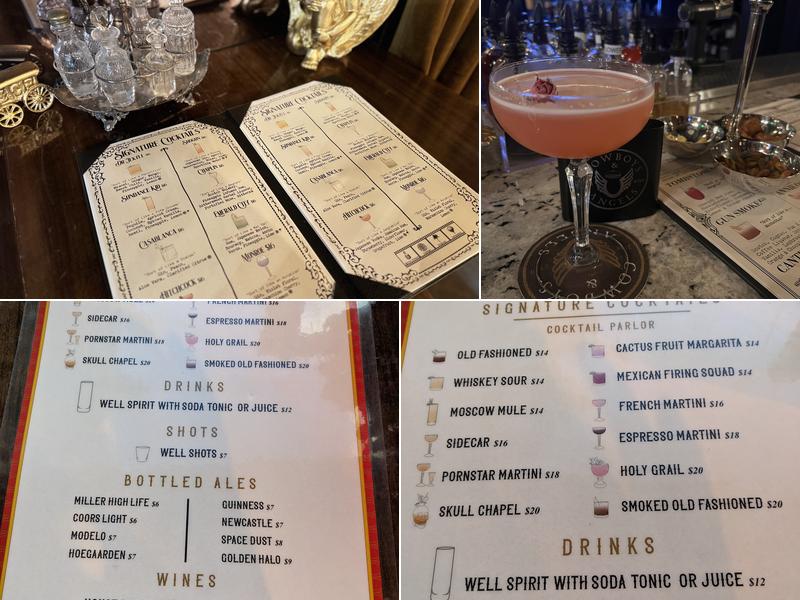 Cowboys & Angels Speakeasy Cocktail Parlor Menu