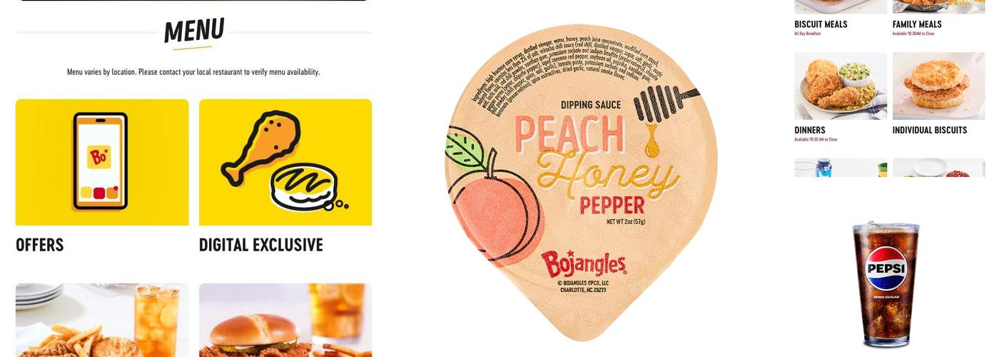 Bojangles Menu