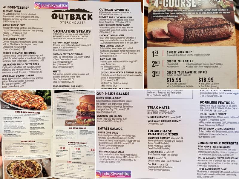 Outback Steakhouse Menu