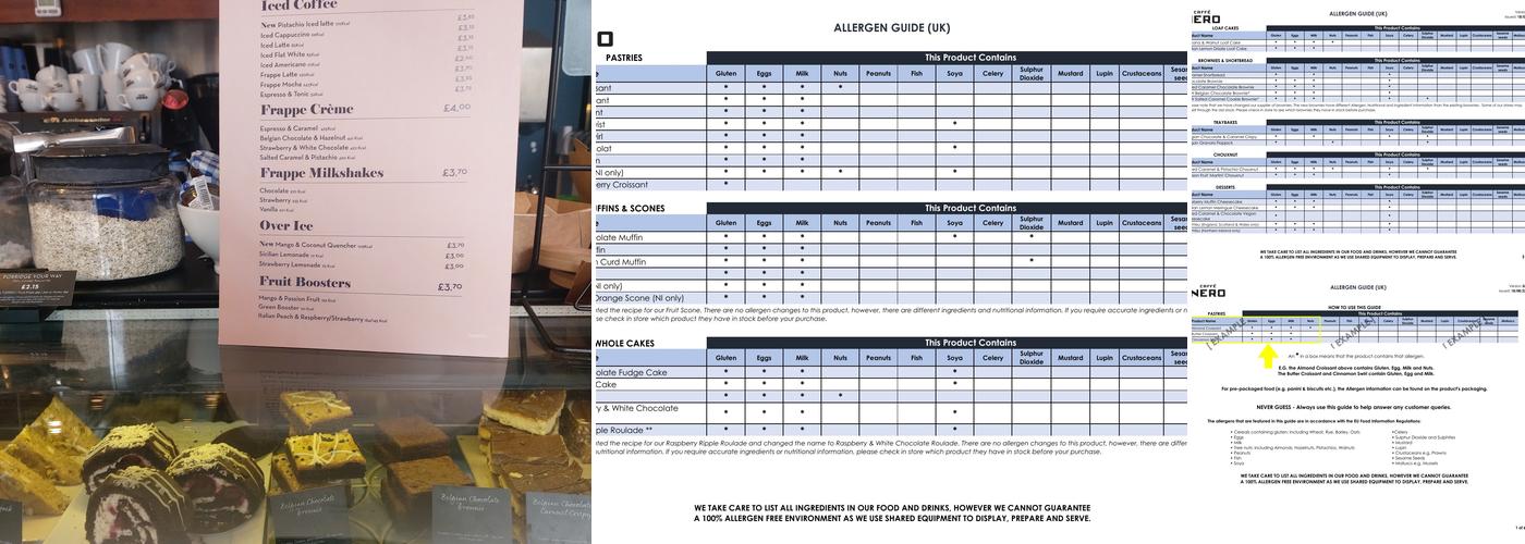 Caffè Nero Menu