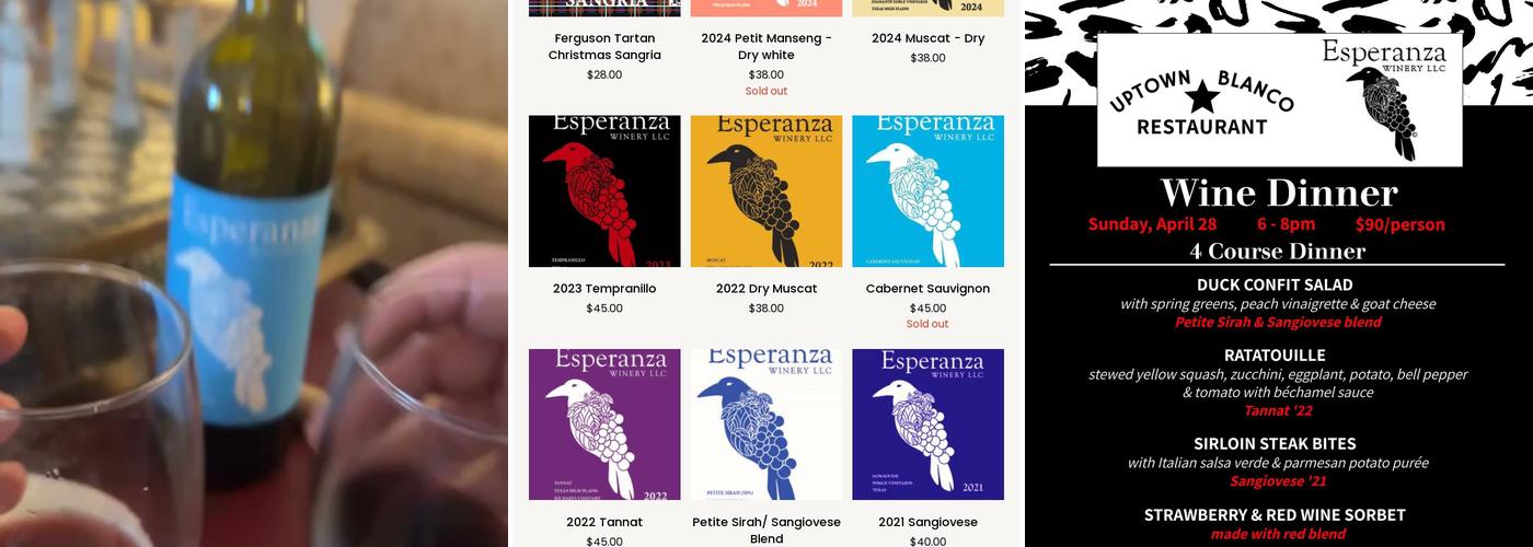 Esperanza Winery LLC Menu