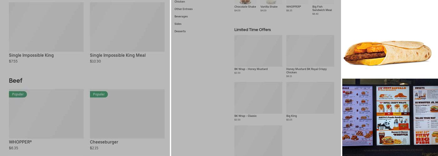 Burger King Menu