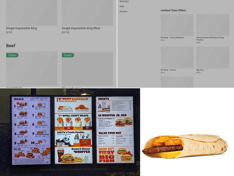 Burger King Menu