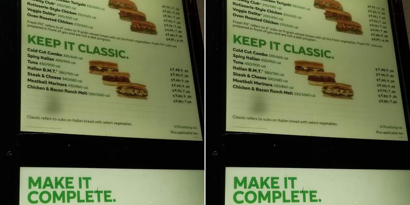 Subway Menu