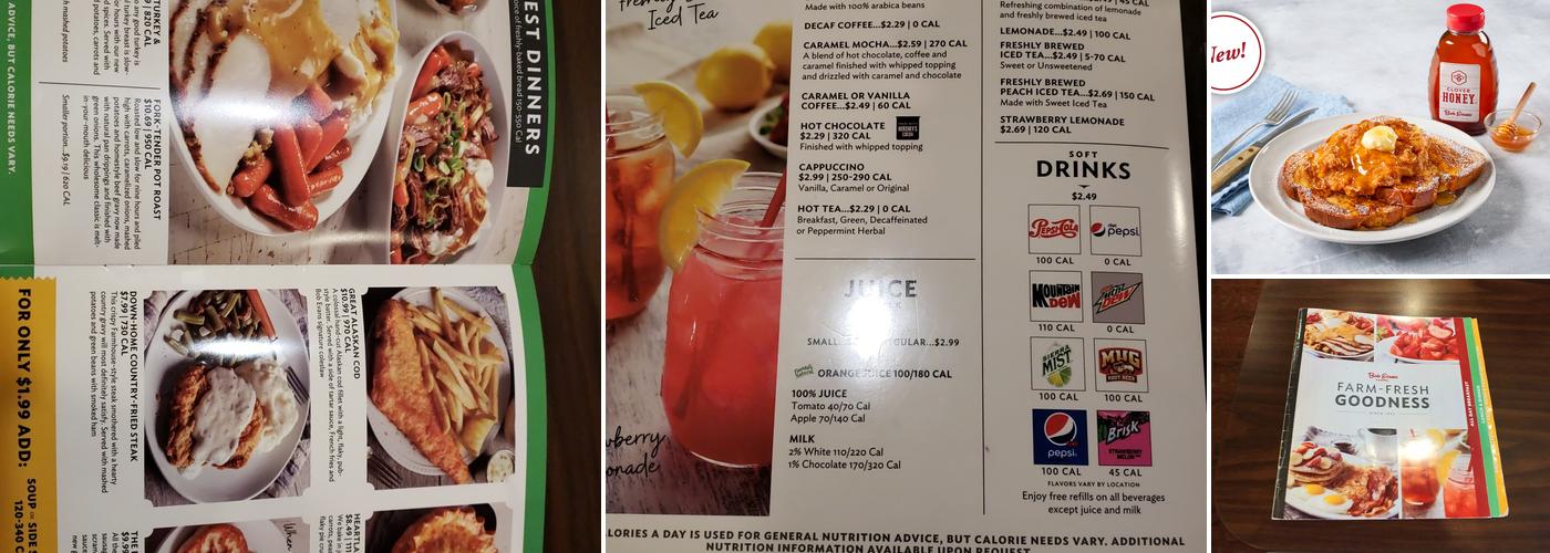 Bob Evans Menu