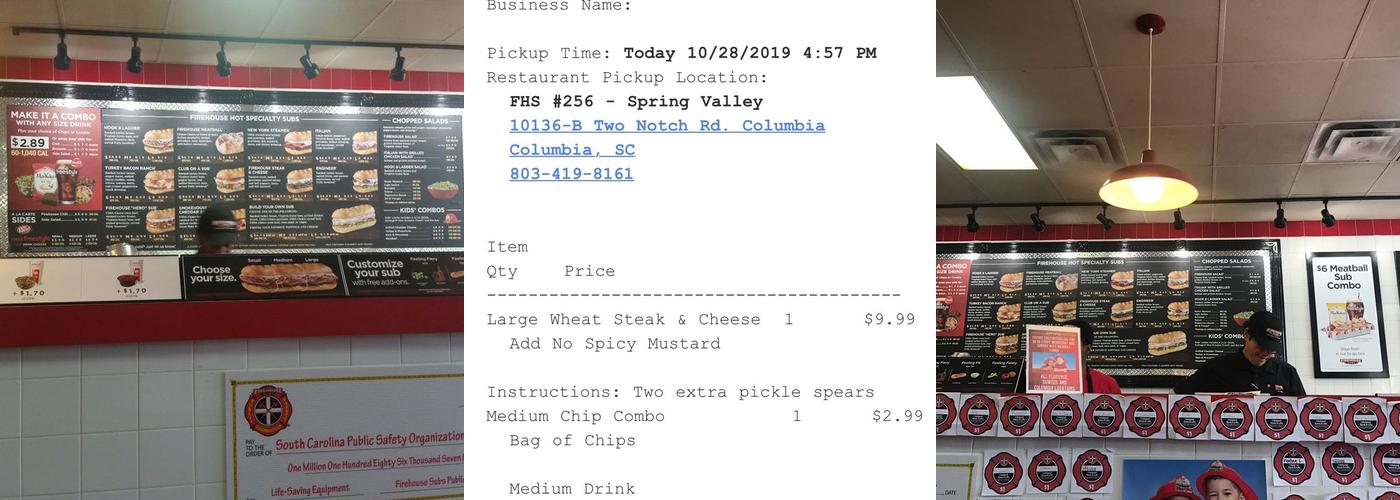 Firehouse Subs Sparkleberry Square Menu
