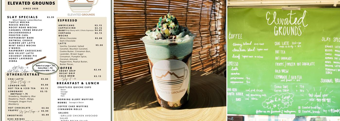 Elevated Grounds Menu