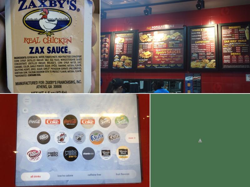Zaxbys Chicken Fingers & Buffalo Wings Menu