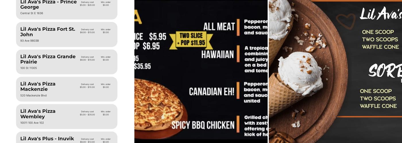 Lil Ava’s Express Menu