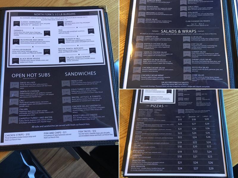 North Fork Station Menu