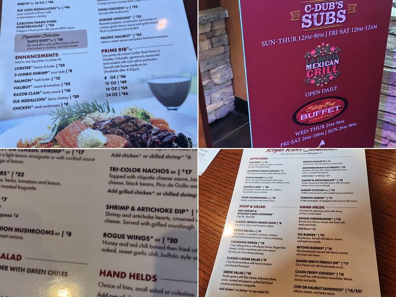 Rogue River Steak and Seafood Menu