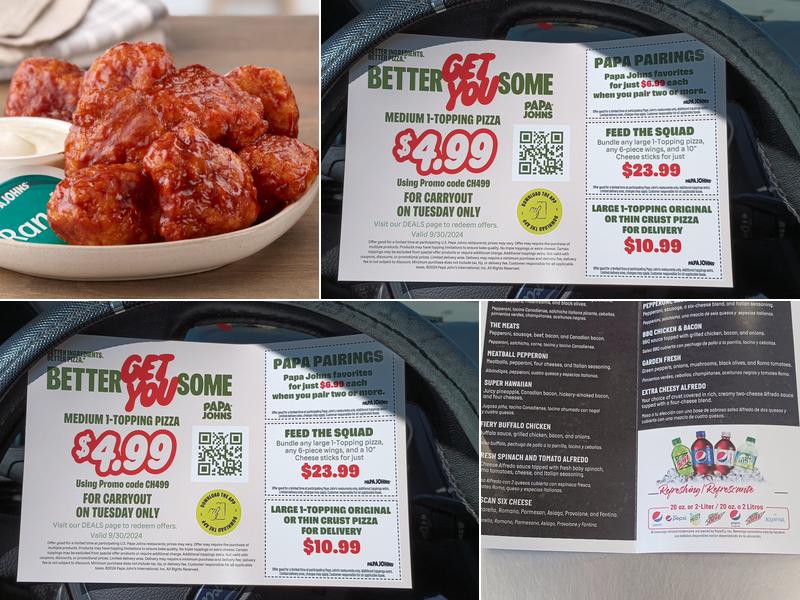 Papa Johns Pizza Menu