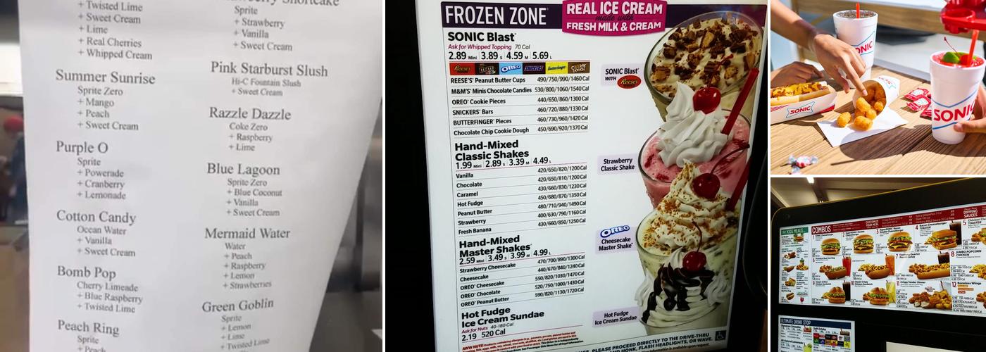 Sonic Drive-In Menu