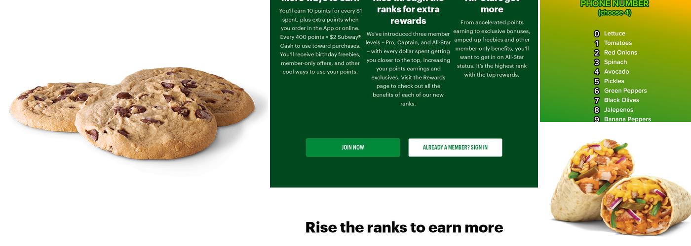 Subway Menu