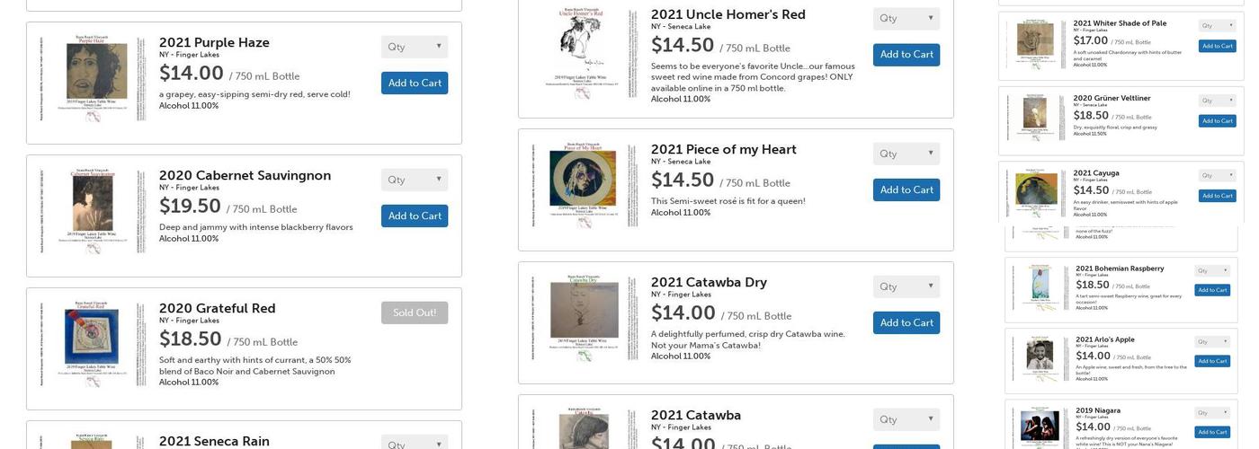 Rasta Ranch Vineyards Menu