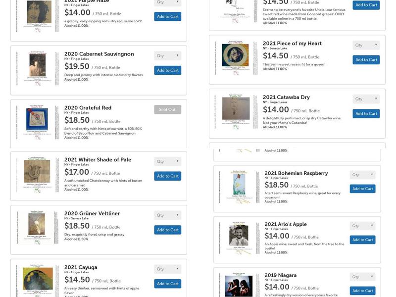 Rasta Ranch Vineyards Menu