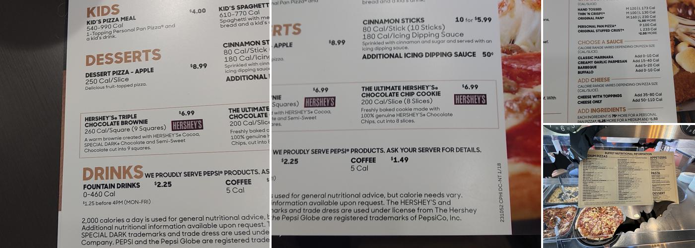 Pizza Hut Menu