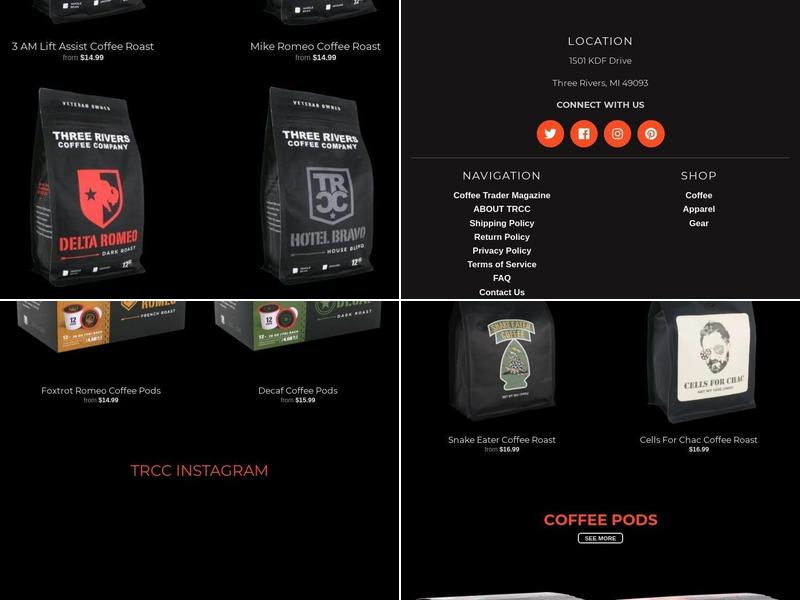 Three Rivers Coffee Company Menu