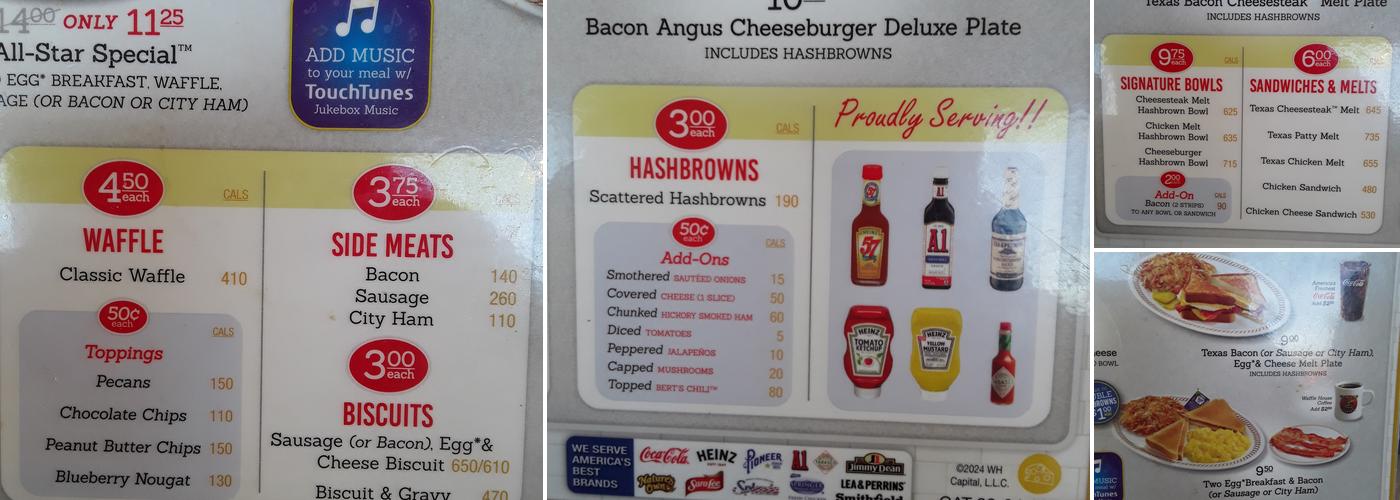 Waffle House Menu