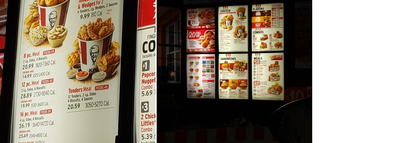 KFC Menu