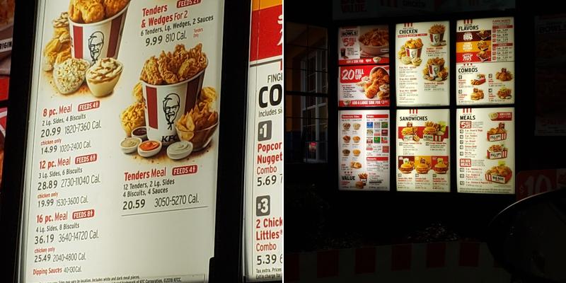KFC Menu