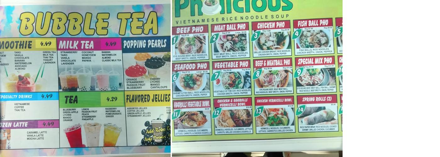Pho licious Menu