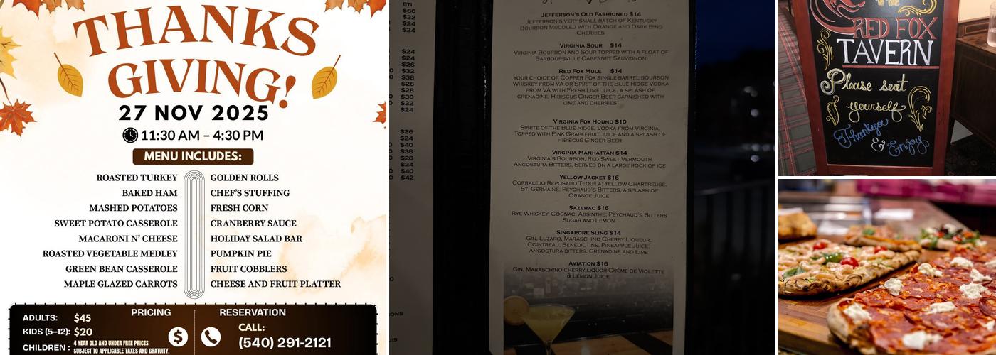 Red Fox Tavern Menu