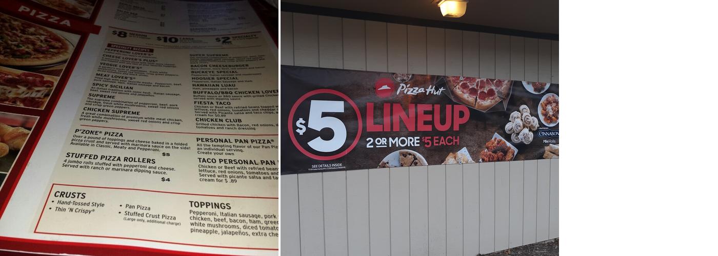 Pizza Hut Menu