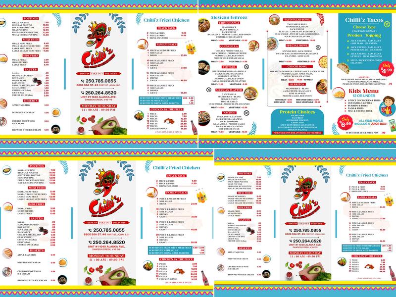 Chilliz Fried Chicken and Mexican Cantina Menu