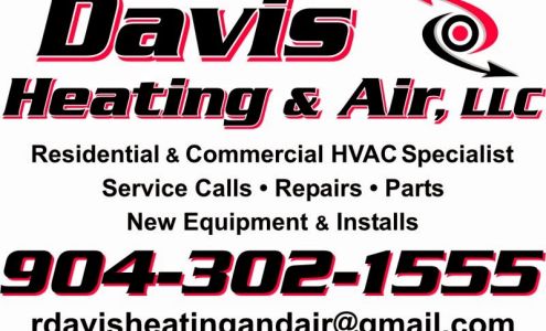 Davis Heating & Air , llc. 7559 Odis Yarborough Rd, Glen St Mary Florida 32040