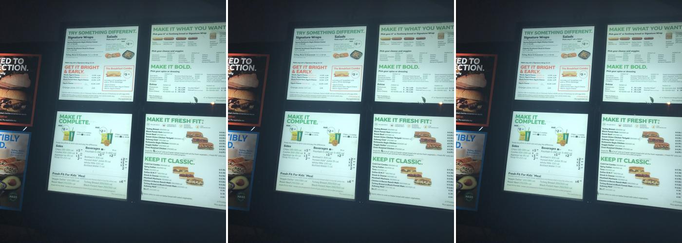 Subway Menu