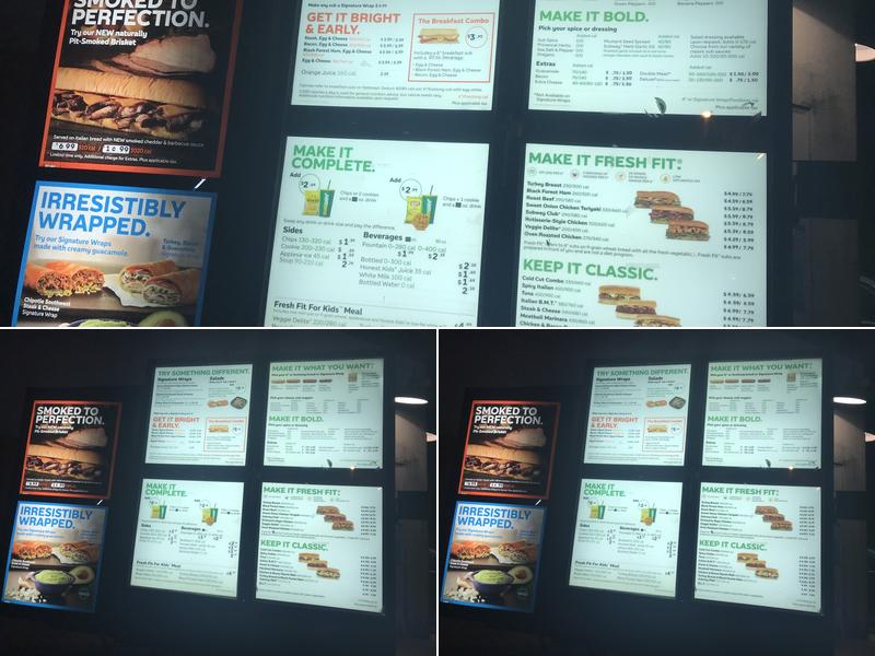Subway Menu