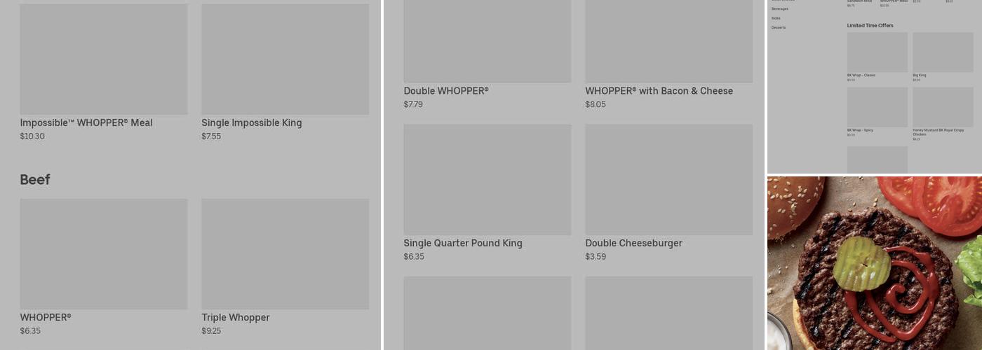 Burger King Menu