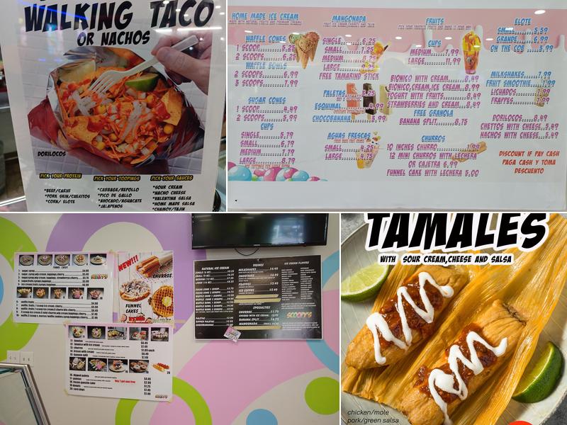 scoopys ice cream bar Menu