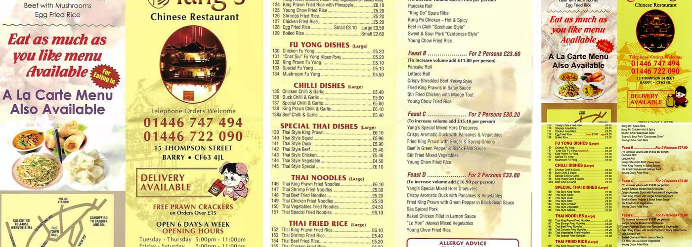 New Yang's Menu