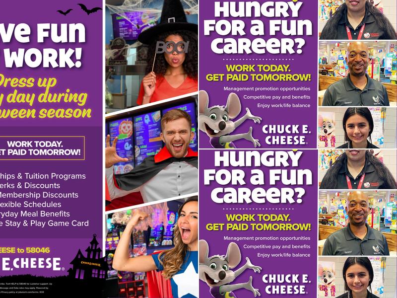 Chuck E. Cheese Menu