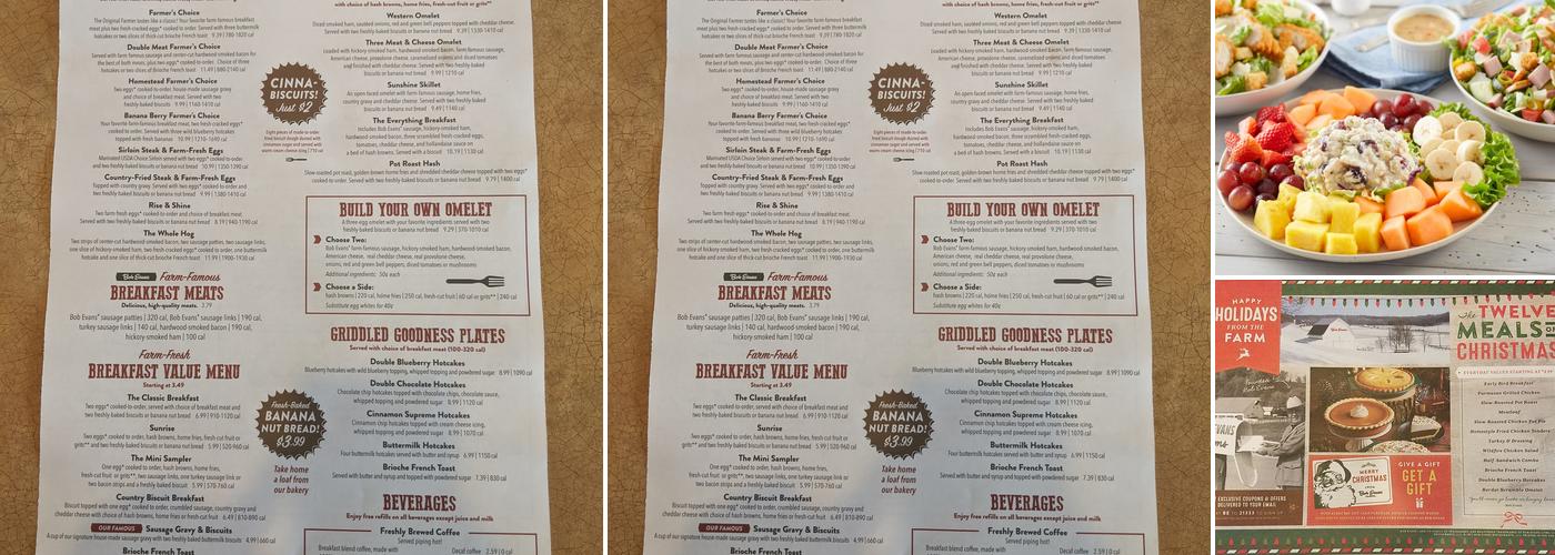 Bob Evans Menu