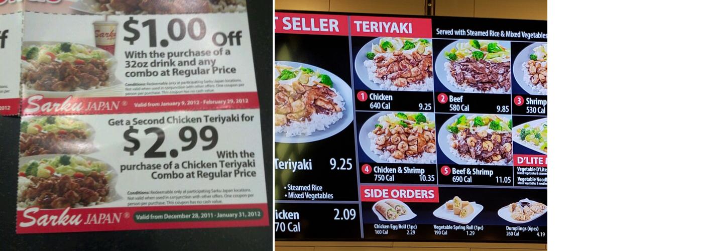 Sarku Japan Menu