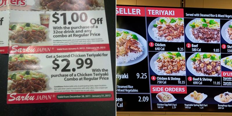 Sarku Japan Menu
