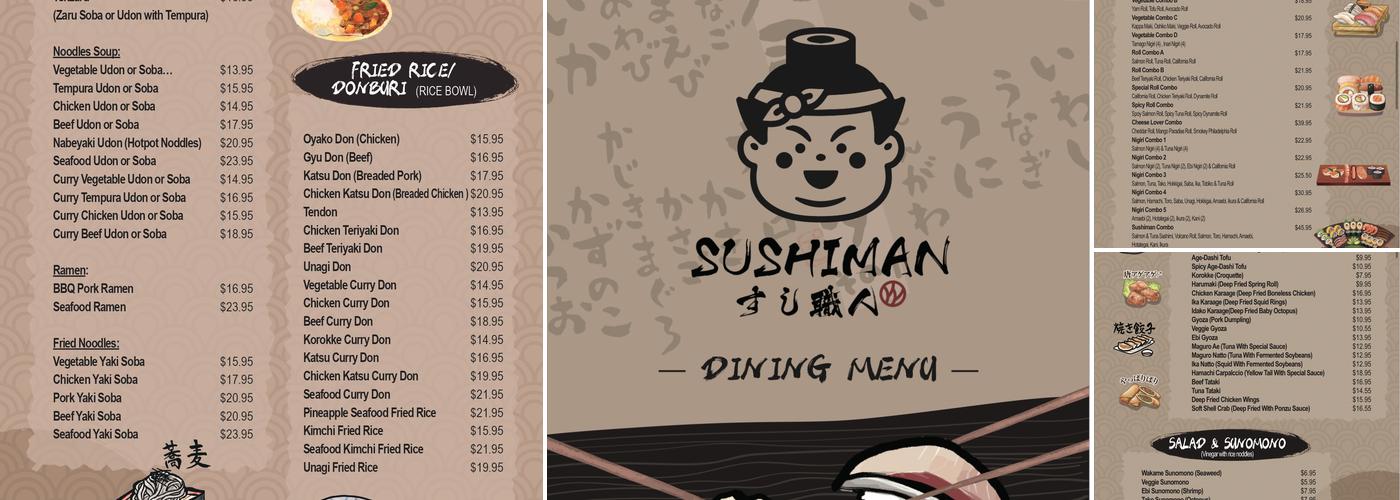 Sushiman Japanese Restaurant Menu