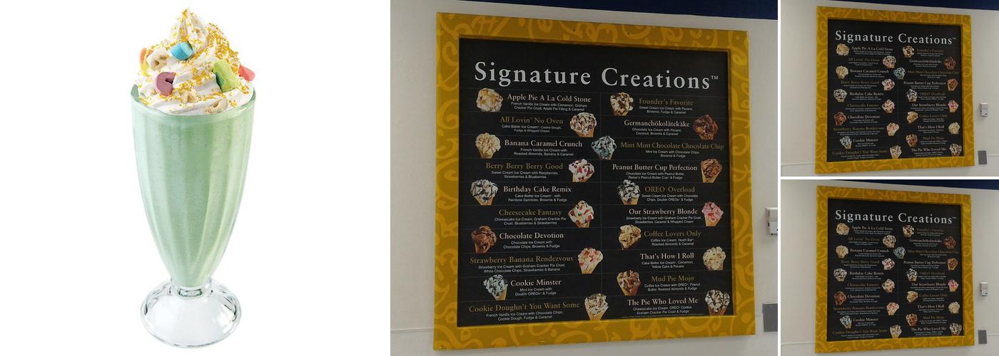 Cold Stone Creamery Menu