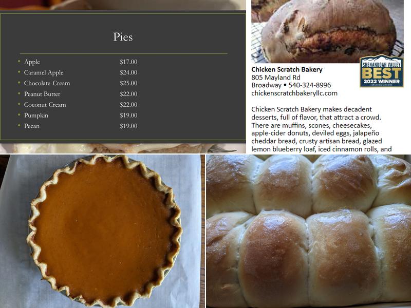Chicken Scratch Bakery LLC Menu